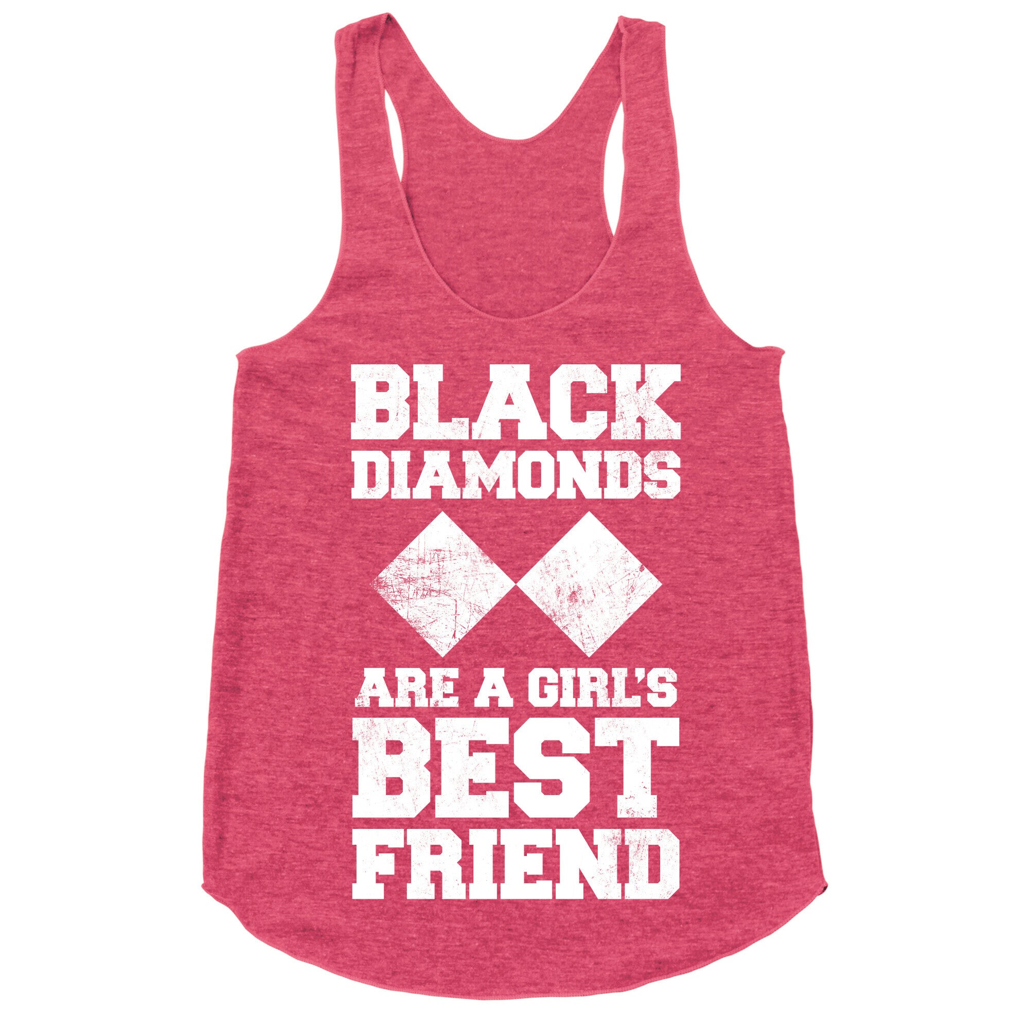 Black Diamonds Are A Girl's Best Friend (White Ink) Racerback Tank